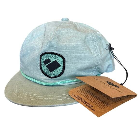 NWT Men’s Obermeyer Captain Adjustable SnapBack Hat Retro Blue Green - Picture 1 of 7